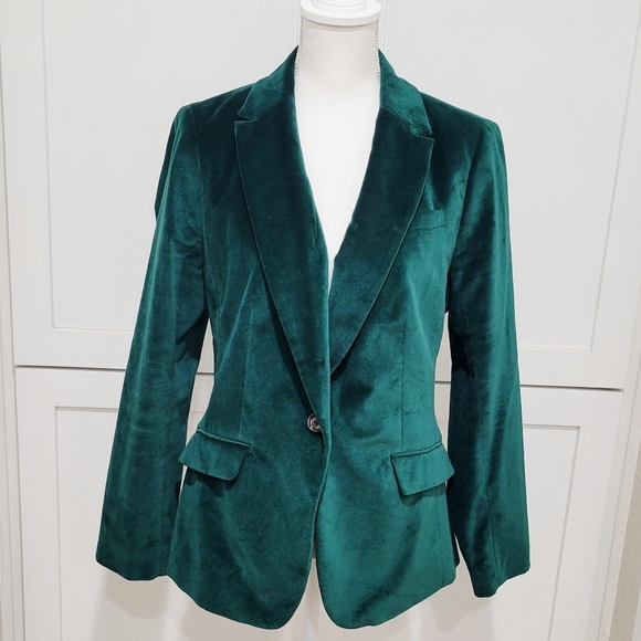 Talbots Jackets & Blazers - Talbots Emerald Green Velvet Women's Blazer | Size 12